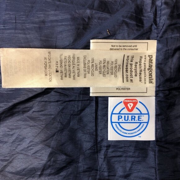 Patagonia Mens Nano Puff Zip Promo Vest Big Sur Blue Size Small Outdoor Travel - Picture 6 of 11